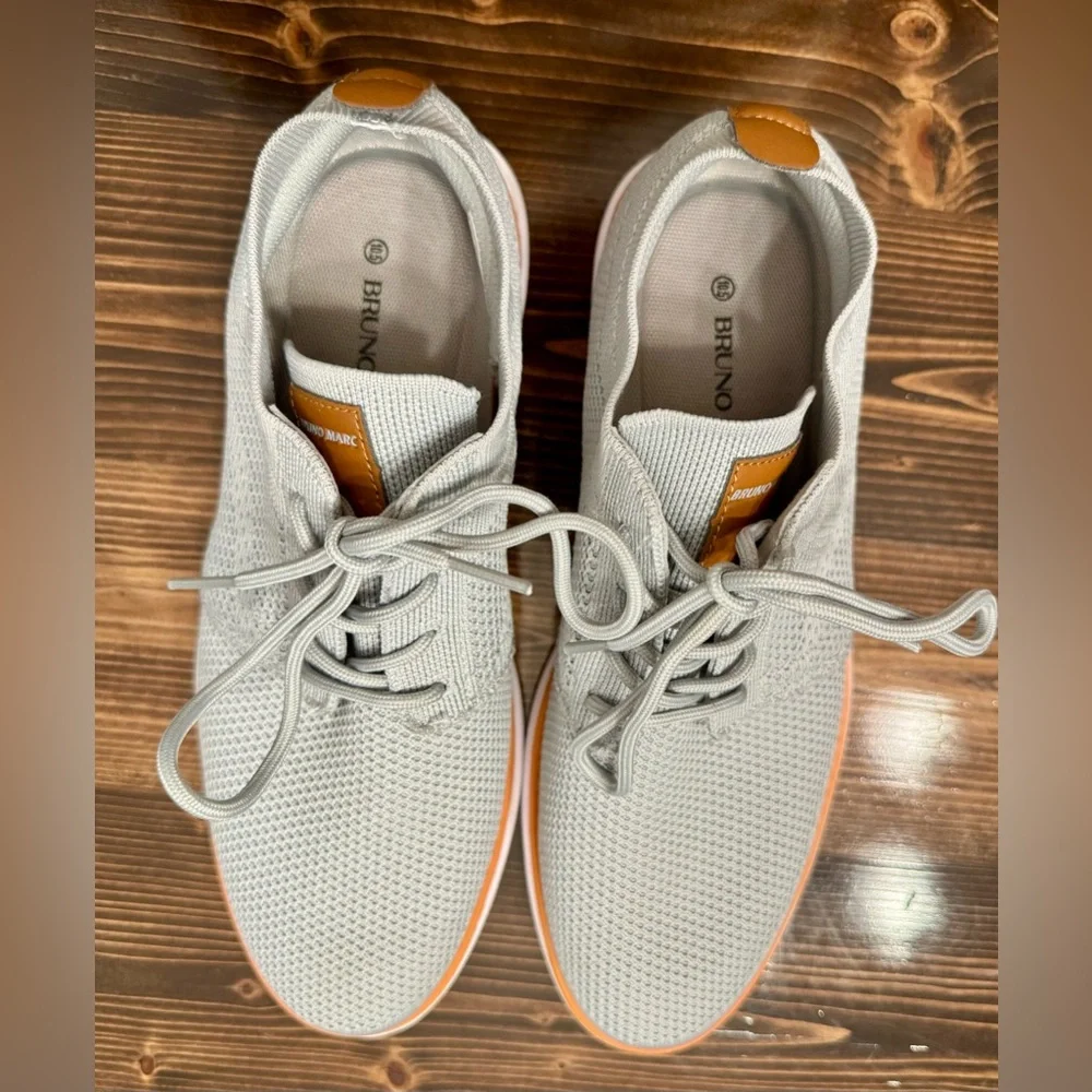 NWOB Bruno Marc Grand 01 Men's Light‎ Gray Knit Oxfords